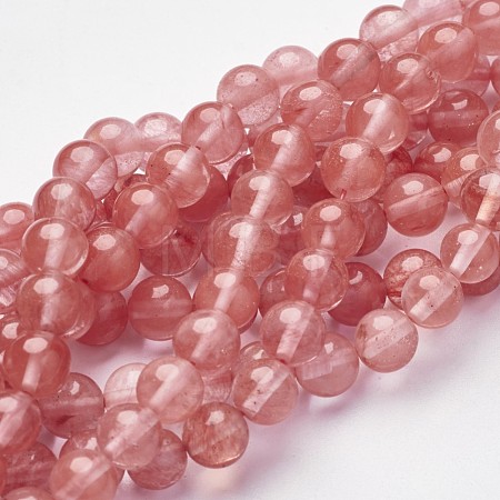 Cherry Quartz Glass Beads Strands X-Z0ND1013-1