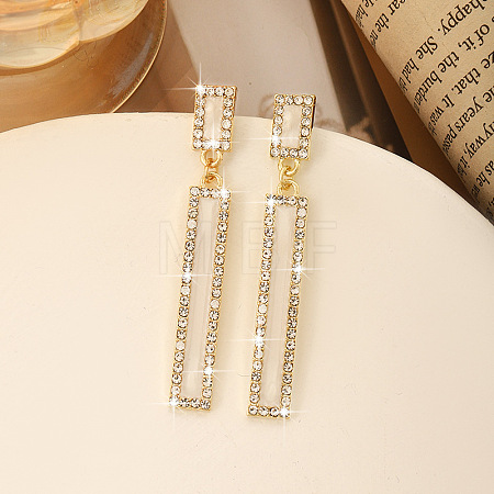 Alloy & Rhinestone Dangle Stud Earrings FS-WG55776-02-1