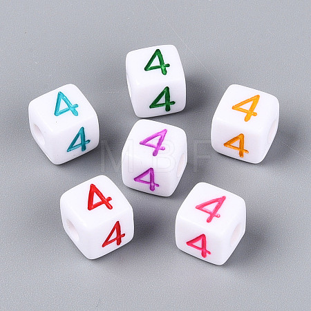 Opaque Acrylic European Large Hole Beads SACR-N020-01A-05-1