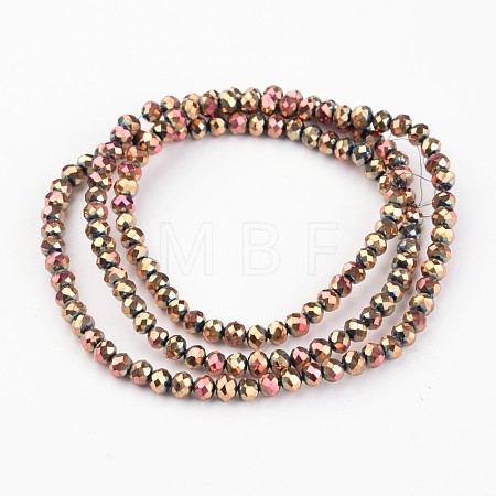 Electroplate Glass Bead Strands EGLA-G014-3mm-FP01-1