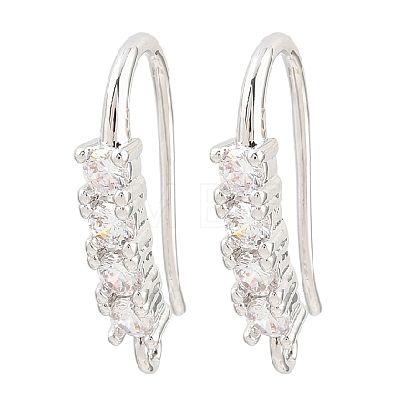 Brass Rhinestone Earring Hooks KK-C261-01C-P-1