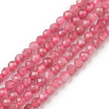Natural Pink Tourmaline Beads Strands G-F619-20C-2mm-1
