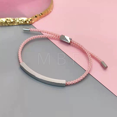 304 Stainless Steel & Braided Cotton Cord Slider Bracelets FS-WG628A0-05-1