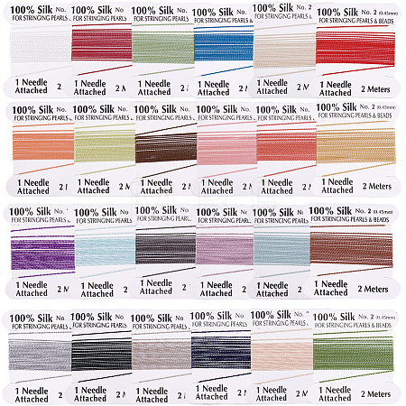 24Pcs 24 Colors Pure Silk Cord OCOR-BBC0001-05-1