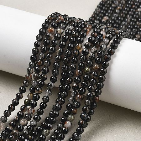 Natural Black Tourmaline Beads Strands LS-G-Q031-A01-4mm-1