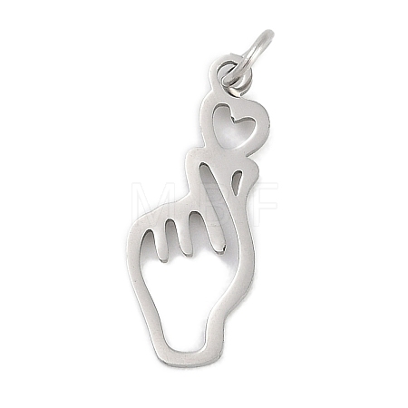 304 Stainless Steel Pendants STAS-R135-09P-1