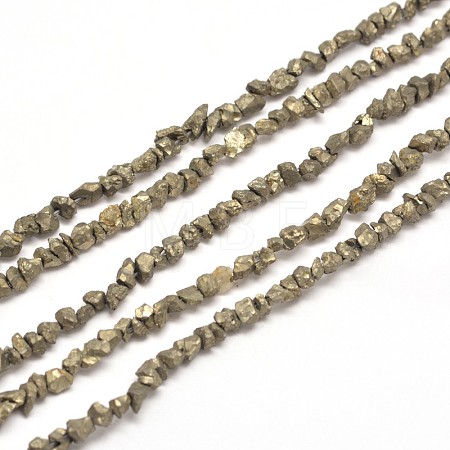 Natural Pyrite Nuggets Beads Strands G-I125-84-1