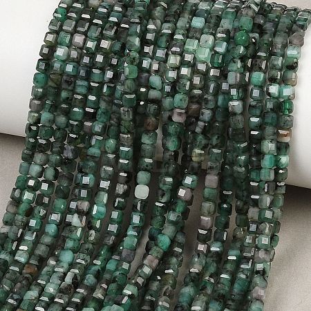 Natural Emerald Beads Strands G-B175-C04-3x3mm-1