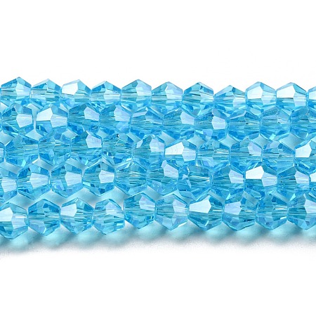 Transparent Electroplate Glass Beads Strands EGLA-A039-T4mm-A19-1