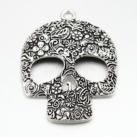 Tibetan Style Zinc Alloy Big Pendants X-TIBEP-R334-119AS-RS-1