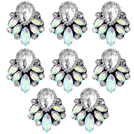 Glass Rhinestone Embroidery Sew on Ornament Accessories PATC-WH0021-070B-1