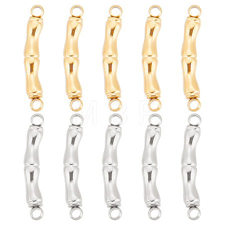 10Pcs 2 Colors 304 Stainless Steel Connector Charms STAS-UN0046-72-1