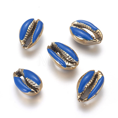 Electroplated Cowrie Shell Beads X-BSHE-G019-01G-G-1