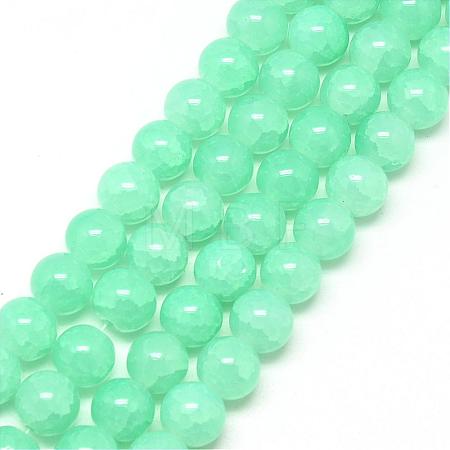 Baking Paint Crackle Glass Bead Strands DGLA-Q023-8mm-YS19-1