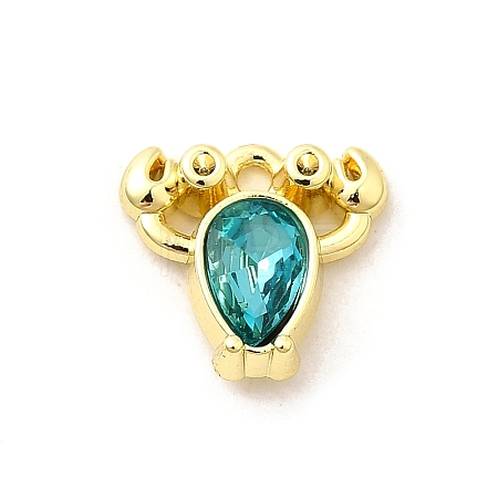 Alloy Rhinestone Pendants X-PALLOY-D330-02G-02B-1