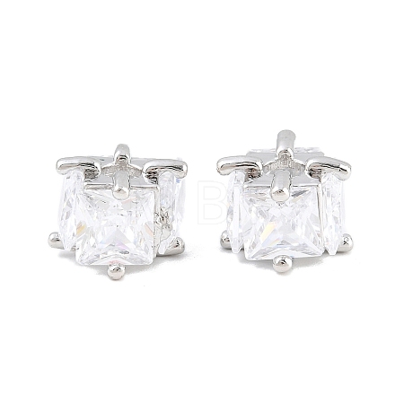 Brass Pave Clear Cubic Zirconia Beads CU-CBAF71E-01P-1