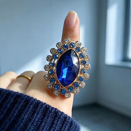 Zinc Alloy Glass Finger Rings UG8757-7-1