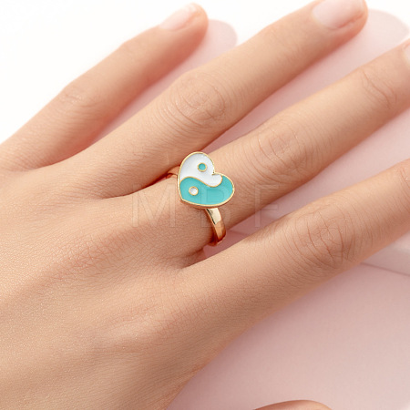 Alloy Enamel Rotatable Cuff Open Rings FS-WGEC271-21-1