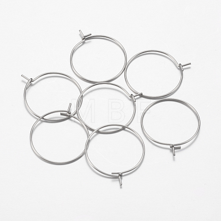 316 Surgical Stainless Steel Hoop Earrings Findings STAS-F149-32P-E-1