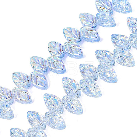 Electroplate Transparent Glass Beads Strands EGLA-N056-03A-09-1