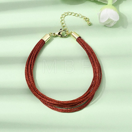 Polyester Metallic Braided Multi-strand Cord Bracelet for Bracelet Making BJEW-H642-02G-11-1