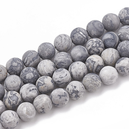 Natural Map Stone/Picasso Stone/Picasso Jasper Beads Strands X-G-T106-222-1