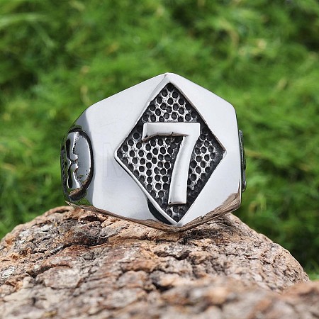 Punk Style 316L Stainless Steel Finger Rings for Men FS-WG96F45-01-1