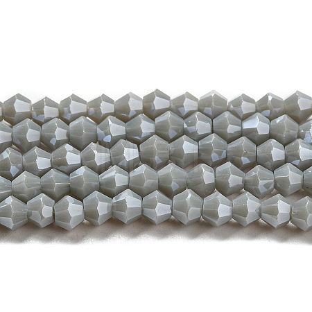 Opaque Solid Color Electroplate Glass Beads Strands EGLA-A039-P4mm-A14-1