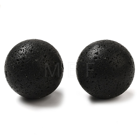 Natural Lava Rock Sphere Beads G-C154-04-1