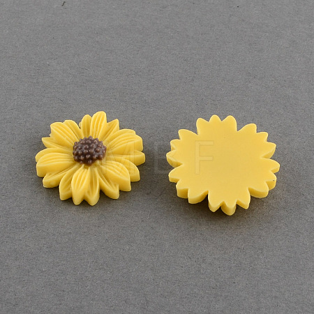 Flatback Hair & Costume Accessories Ornaments Scrapbook Embellishments Resin Flower Daisy Cabochons CRES-Q103-03-1