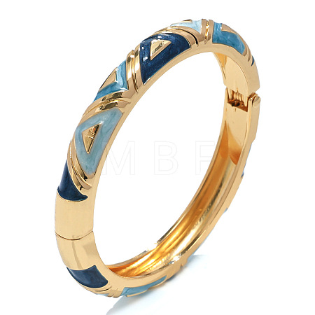 Triangle Pattern Zinc Alloy Enamel Hinged Bangles for Women FS-WGCD457-06-1