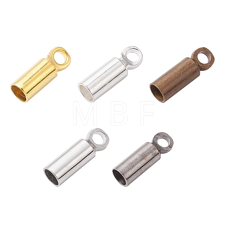 50Pcs 5 Colors Brass Cord Ends KK-YW0002-12-1