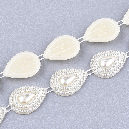 ABS Plastic Imitation Pearl Beaded Trim Garland Strand AJEW-S073-14-1