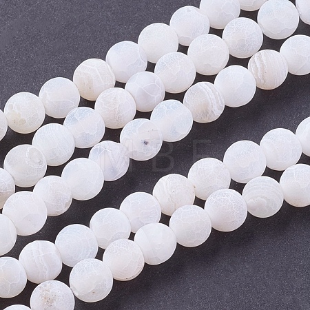 Natural Weathered Agate Beads Strands G-G589-6mm-03-1
