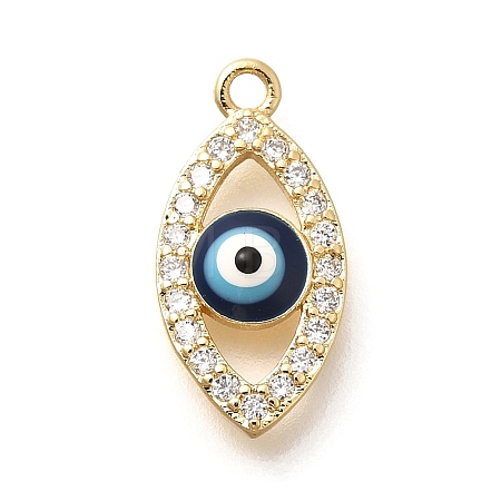 Brass Micro Pave Cubic Zirconia Pendants KK-U048-04G-01-1