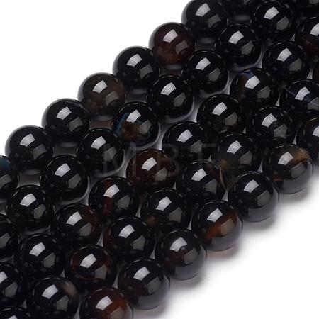 Natural Black Onyx Beads Strands G-L555-04-8mm-1