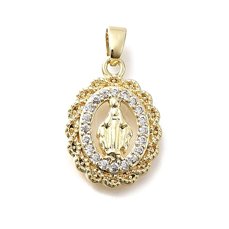 Brass Micro Pave Cubic Zirconia Pendants KK-P336-01E-G-1