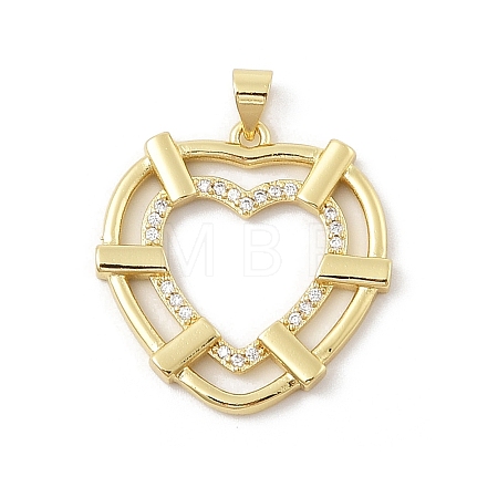 Brass Micro Pave Cubic Zirconia Pendants KK-U047-22G-1