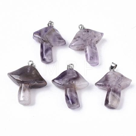 Natural Amethyst Pendants G-R480-02B-1