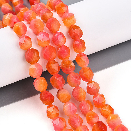 Dyed Natural White Jade Beads Strands G-T139-8mm-45V-1