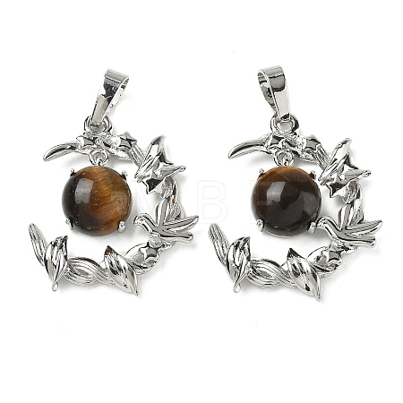 Natural Tiger Eye Pendants G-B194-01P-07-1