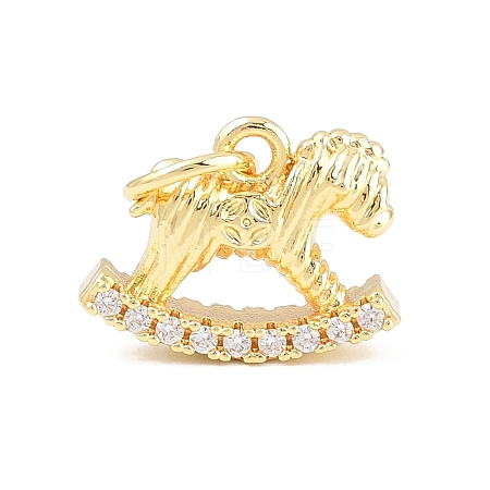 Brass Micro Pave Clear Cubic Zirconia Charms CU-CBAD306-19G-1