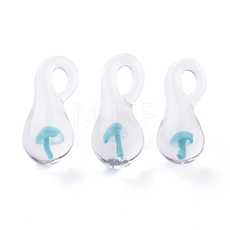 Handmade Lampwork Glass Pendants X-LAMP-Q028-12B-1