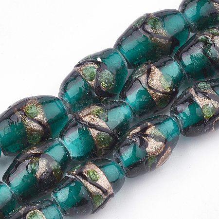 Handmade Gold Sand Lampwork Beads LAMP-T006-01C-1