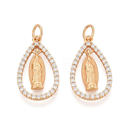 925 Sterling Silver Micro Pave Clear Cubic Zirconia Religion Pendants STER-N016-107G-1