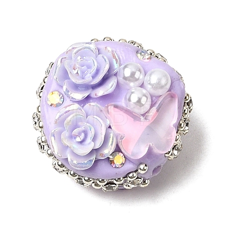 Handmade Polymer Clay Rhinestone Beads CLAY-Z005-03C-1