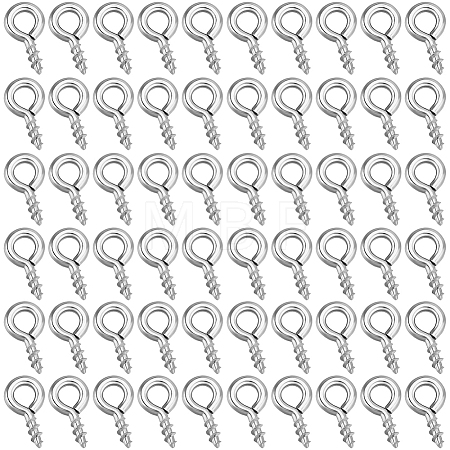 600Pcs 304 Stainless Steel Screw Eye Pin Peg Bails STAS-BBC0005-12-1