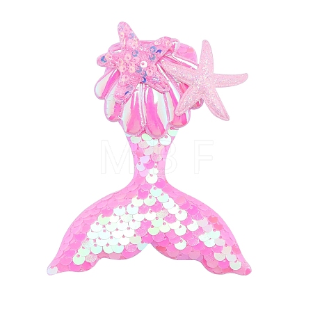 Mermaid Fishtail Sequins Plastic Alligator Hair Clips PW-WG2684B-06-1
