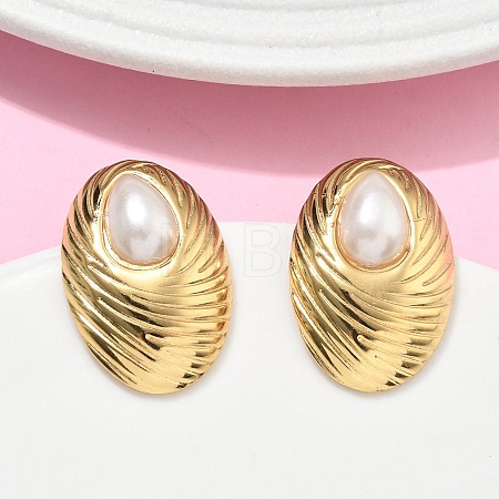 201 Stainless Steel Stud Earrings EJEW-D354-08G-05-1