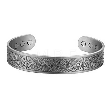 Alloy Magnetic Cuff Bangles for Woman Men PW-WG11C77-02-1